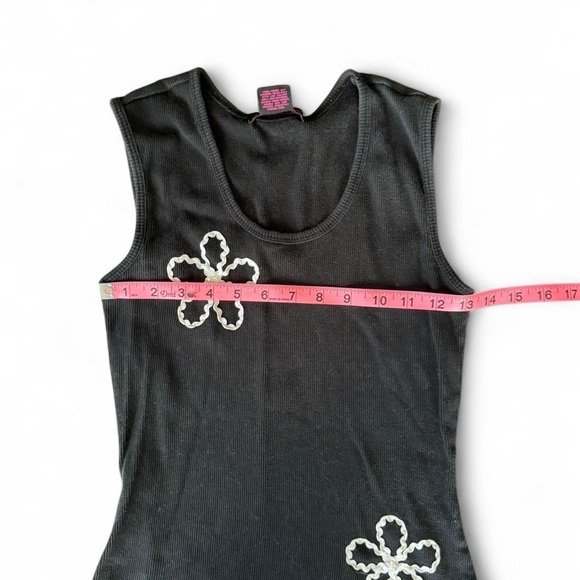 Willi Smith Black and White Floral Embroidered Line Design with Sequins Y2K Med - Picture 6 of 7